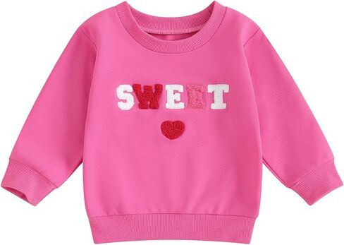 CREAIRY Newborn Baby Girl Valentines Day Outfit Letter Heart Sweatshirt Long Sleeve T-Shirt Tops Toddler Spring Fall Clothes in Kuwait