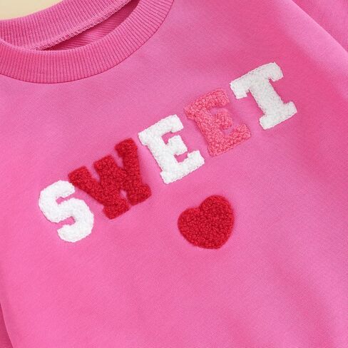 CREAIRY Newborn Baby Girl Valentines Day Outfit Letter Heart Sweatshirt Long Sleeve T-Shirt Tops Toddler Spring Fall Clothes in Kuwait