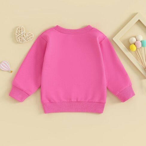 CREAIRY Newborn Baby Girl Valentines Day Outfit Letter Heart Sweatshirt Long Sleeve T-Shirt Tops Toddler Spring Fall Clothes in Kuwait