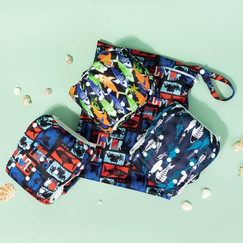 ALVABABY Large Cloth Swim Diaper 3pcs Baby Toddler Infant Snap Reusable Adjustable Swimming Diaper Baby Boy and Girl 3ZSWY77 in Kuwait
