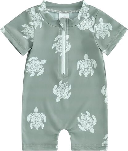 طفل صبي فتاة قصيرة الأكمام قطعة واحدة سستة ملابس السباحة المائية ملابس السباحة رومبير بذلة الشاطئ ثوب السباحة in Kuwait