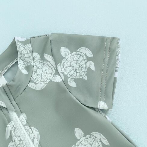 طفل صبي فتاة قصيرة الأكمام قطعة واحدة سستة ملابس السباحة المائية ملابس السباحة رومبير بذلة الشاطئ ثوب السباحة in Kuwait