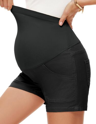 AMPOSH Women's Maternity Casual Cargo Shorts with Pockets Stretchy Summer Wear Pregnancy Clothes in Saudi Arabia