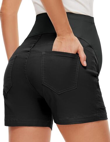 AMPOSH Women's Maternity Casual Cargo Shorts with Pockets Stretchy Summer Wear Pregnancy Clothes in Saudi Arabia