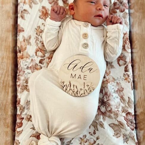 Merqwadd Newborn Knotted Gown 2 Pack Plain Sleeper for Baby Boy Girl Coming Home Outfit in Kuwait