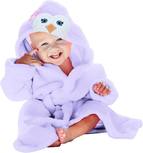 رداء وجه الحيوان للأطفال من HIPHOP PANDA مصنوع من الفسكوز المشتق من الخيزران لمدة 0-9 أشهر - طبقتين من رداء حمام الأطفال الأكثر نعومة بغطاء للرأس in Kuwait