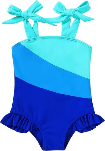 Toddler Swimsuit Girl Color Block Stripe One-Piece Swimwear Baby Girl Bathing Suits in Saudi Arabia