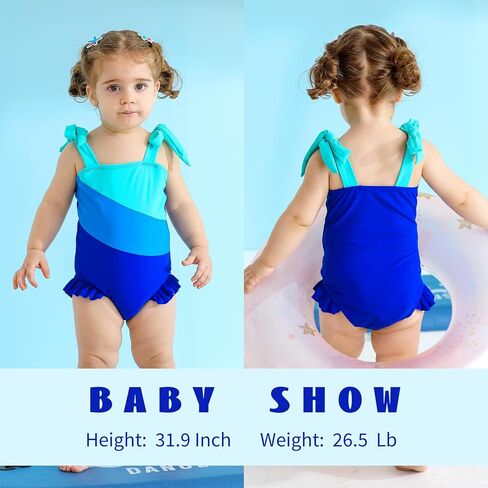 Toddler Swimsuit Girl Color Block Stripe One-Piece Swimwear Baby Girl Bathing Suits in Saudi Arabia