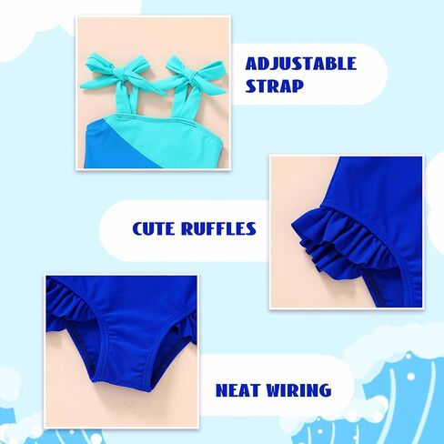 Toddler Swimsuit Girl Color Block Stripe One-Piece Swimwear Baby Girl Bathing Suits in Saudi Arabia