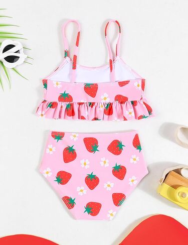 Puseky طفل رضيع الفتيات قطعتين ملابس السباحة بلا أكمام حزام ثوب سباحة مثير الصيف الشاطئ ثوب السباحة 6M-4T in Kuwait