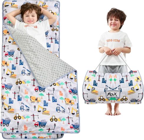 Lasoftan Toddler Nap Mat with Pillow and Blanket, Extra Large Rolled Napping Mats,Slumber Bags for Boys Girls,Kids Sleeping Bag for Daycare, Preschool Travel Camping in Saudi Arabia