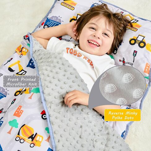 Lasoftan Toddler Nap Mat with Pillow and Blanket, Extra Large Rolled Napping Mats,Slumber Bags for Boys Girls,Kids Sleeping Bag for Daycare, Preschool Travel Camping in Saudi Arabia