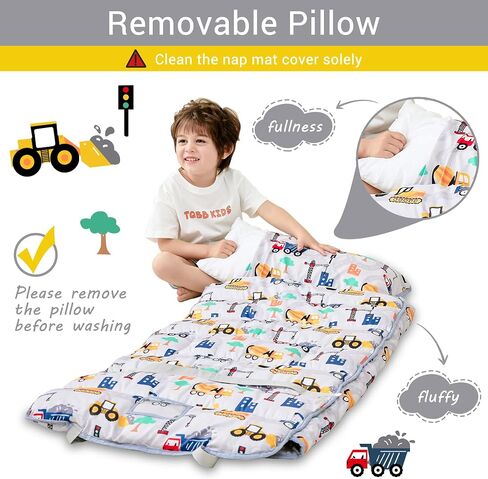Lasoftan Toddler Nap Mat with Pillow and Blanket, Extra Large Rolled Napping Mats,Slumber Bags for Boys Girls,Kids Sleeping Bag for Daycare, Preschool Travel Camping in Saudi Arabia
