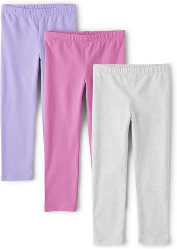 The Children's Place Baby Girls' and Toddler Leggings, Pink/Grey/Purple 3-Pack, 2T in Saudi Arabia