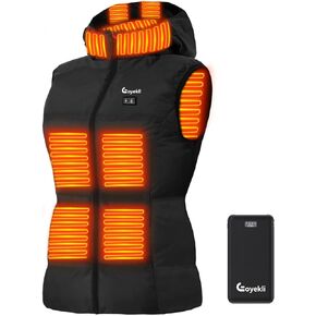 Heated Vest, Heated Vest Women with 7.4V 16000mAh Battery Detachable Heated Hood,Slim Fit Heated Vest for Women