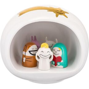 Alessi AMGI10SET Presepe - Design Nativity Scene Set with Crib and Figurine Set, Hand Decorated Porcelain, 10 pcs