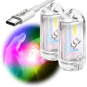 USB Mini LED Lantern, 2 Pack Waterproof EDC Keychain LED Flashlight for Camping, Type-C Rechargeable Battery Small Stick Lamp Puck Dog Collar Torch Light (White+Red)