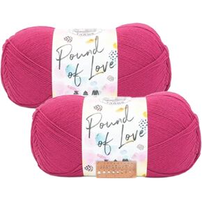 Lion Brand Yarn - Pound of Love - 2 Pack (Pink Salt)