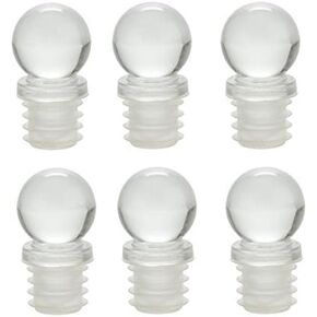 Nakpunar 6 pcs Glass Bottle Stopper with Silicon Plug and Glass Ball Top