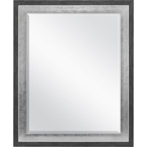 MCS 22x28 Inch Wall Mirror, 28x34 Inch Overall Size, Concrete with Silver Finish