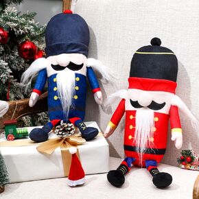 Shappy 2 Pieces Christmas Nutcracker Lumbar Pillow Nutcracker Shape Decorative Throw Pillow Xmas Holiday Party Cushion for Xmas Party Outdoor Home Decoration