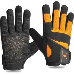 Series-4 Men’s Full Finger Double Stitched Weightlifting Gloves, Breathable Anti Slip Padded Palm Protection, Military Grade Velcro, with Touchscreen Capability