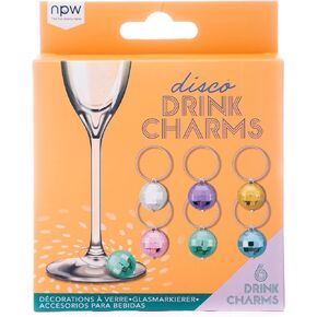 6 قطع من NPW سحر النبيذ على شكل كرة ديسكو للنظارات الجذعية مع حلقات معدنية، علامات كرة ديسكو لحفلات الديسكو في السبعينيات، سحر محدد لزجاج النبيذ وكوكتيل الشمبانيا، أدوات البار العصرية in Kuwait