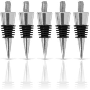 Savannah Classic Chrome Style Bottle Stopper with 3/8" x 16 tpi Threaded Post For Attaching Hand Made or Lathe Turned Handles … (5 Chrome Stoppers)