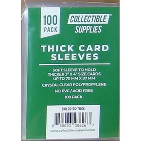 Thick Card Soft Sleeves for Thicker Trading Cards (100 Count)