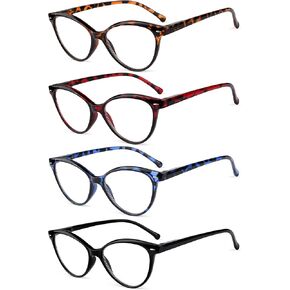 نظارات القراءة Eyekepper المكونة من 4 قطع من نظارات القراءة الزرقاء التي تحجب الضوء الأزرق للسيدات +1.25