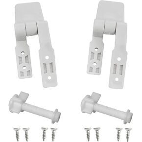 Toilet Seat Hinge Plastic Toilet Cover Hinge for Toilet Lid Replacement (White) 1SET