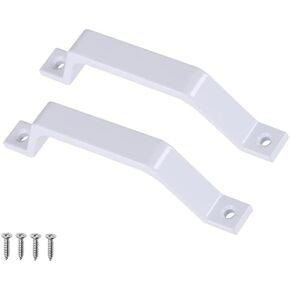 2 Pcs Sliding Barn Door Handles, White 6.1" Gate Handles Hardware, Garage Door Pull Handles for Sliding Barn Door Gate Cabinet Closet Drawer Garage Shed