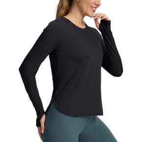 Long Sleeve Running Shirts Women Workout Tops Active Athletic T Shirts Quick Dry Lightweight