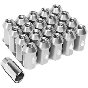 DNA MOTORING LN-T7-019-15-BL Blue J2 Engineering 7075 Aluminum M12 x 1.5 20Pcs L: 45mm Open-End Lug Nut w/Adapter