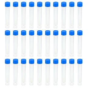 PATIKIL 10mL Plastic Test Tubes, 30 Pack Frozen Container Storage Red Screw Cap for Lab Laboratory Science, Clear