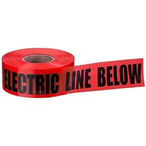 IDEAL Electrical 42-101 Non-Detectable Underground Caution Buried Electric Line Below Tape, 3 in. x 1, 000 ft., Red