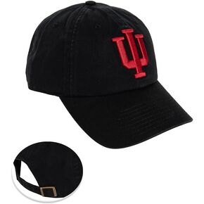 Desert Cactus Indiana University Baseball Hat Hoosiers Bloomington Brimmed Embroirderd Hats Cap Adjustable Cloth Strap Adult (Style D1) Black