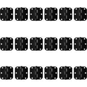 Zion 3 inches Matte Black Interior Door Hinges Heavy Duty Hinges Round Hinges 3 Inch Door Hinge Hardware 3" Black - 18 Pack