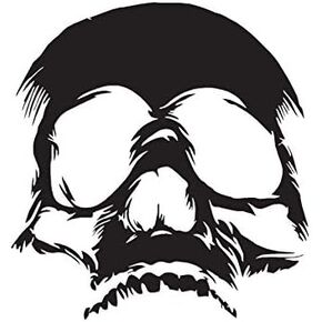 Skull Bones Skeleton - Vinyl Decal Sticker - 3.75" x 4" - Black