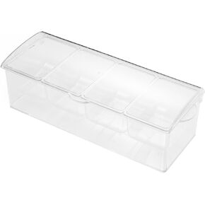 Outset Clear Bar Garnish Caddy and Condiment Tray With Ice Chamber