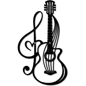 CREATCABIN Music Notes Metal Wall Art Decor Black Wall Signs Iron Hanging Metal Ornament Sculpture for Balcony Garden Home Living Room Decoration Outdoor Gifts Christmas Halloween Holiday 11.8x9.2Inch