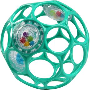 Bright Starts Grab & Giggle Monkey Light-Up Musical Rattle Toy with Easy-Grasp Oball, Ages 6 Months+, Unisex