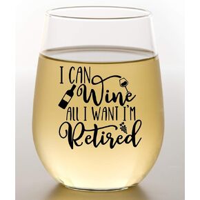 Funny Retirement Gift Wine Glass For Women - Humorous Gifts For Retired Coworkers - Unique Wine Glass With Funny Saying - Happy Retirement Gifts