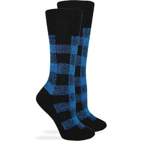 Wise Blend Ladies Merino Wool Buffalo Plaid Crew Socks 1 Pair Pack