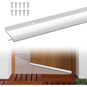 Blulu 2 Pcs 36 in Aluminum Door Drip Cap with Screws, Door Rain Drip Guard, Door Bottom Sweep Rain Drip Top Drip Edge Overall Height 1-1/2 in Window Door Rain Deflector for Diverting House Rainwater