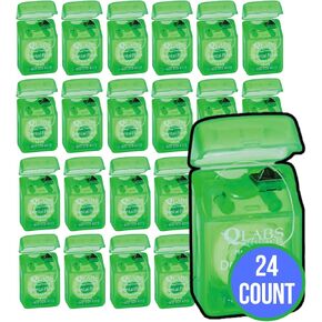 24 Boxes of Bulk Dental Floss - Bulk Travel Floss Mini Dental Floss Mint Waxed Dental Floss for Adults, Each 12 Yards / 36 feet, Durable, Shred-Resistant Waxed Nylon