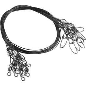 20PCS Fishing Leader Wire,150LB High Strenght Fishing Stainless Steel Wire Leader with Swivel Snaps Connect Tackle Lure Rig and Hooks 19.7inch