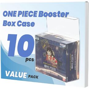 PET OPCG Booster Protectors for One Piece Card Game (10 Pack) - 0.50mm Thick Clear ONE PIECE TCG Booster Display Box - Suits OP01/OP03/OP04/OP05/OP06 Protector Case