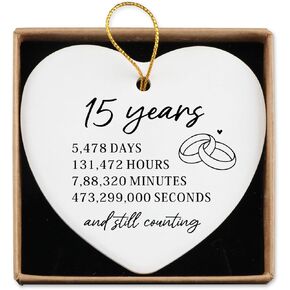30 Year Anniversary Ornament Gifts for Him Her Ceramic Ornament Keepsake Sign Heart Plaque Romantic Valentines Gift for Wife Husband 30th Wedding for Couple