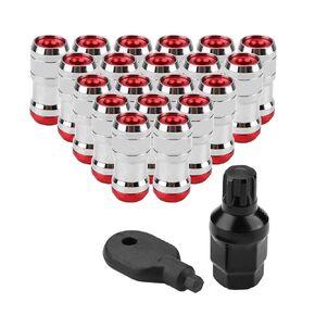 Wheel Nuts Screw, x P1.5 Car Racing Lug Wheel Nuts Screw for Most of Aftermarket Wheels(Red)